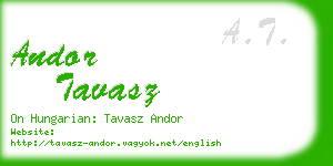 andor tavasz business card